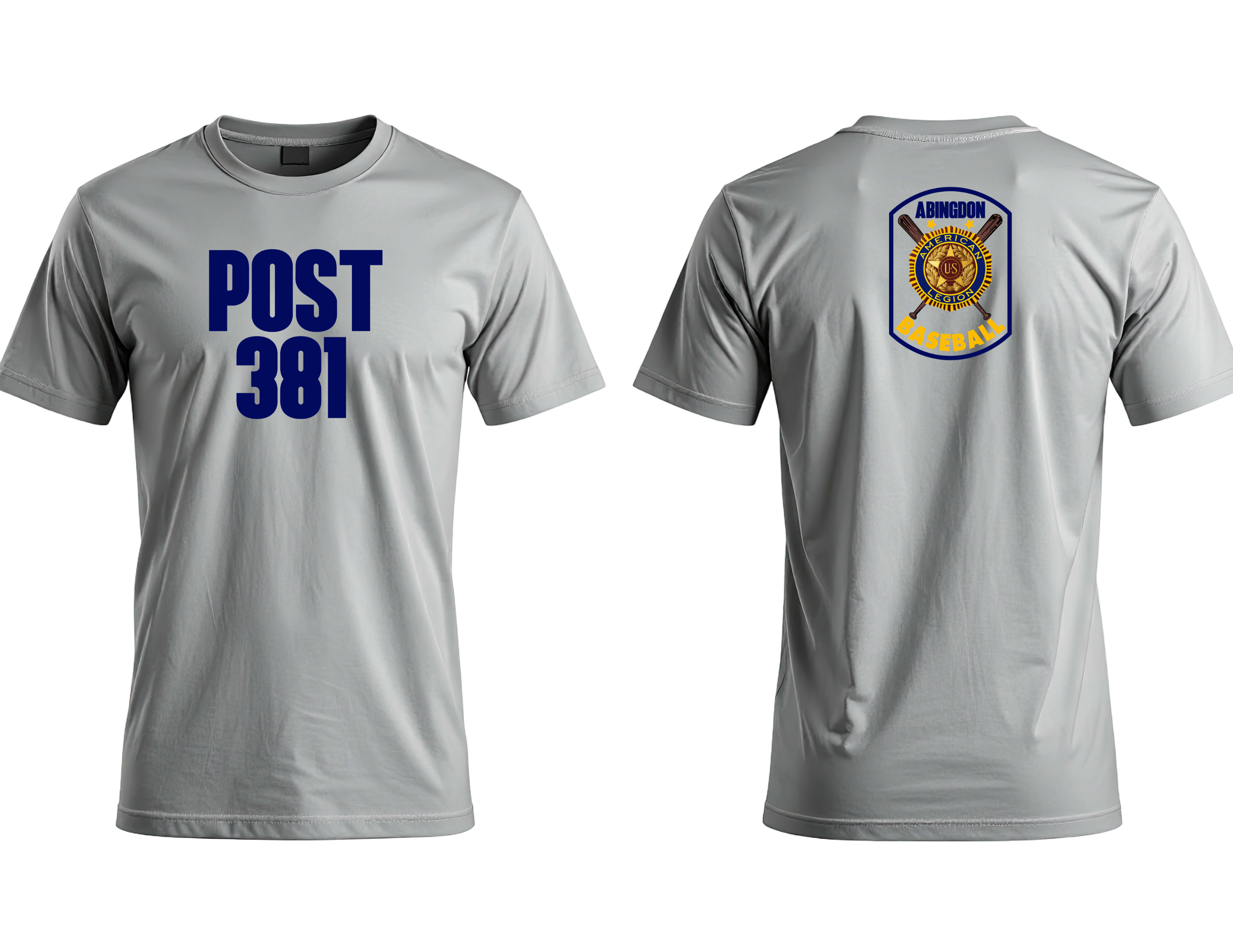 Post 381 design on Gray Drifit T-Shirt