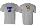 Post 381 design on Sport Grey 50/50 Cotton/Poly T-Shirt