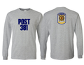 Post 381 design on Sports Gray 50/50 Cotton/Poly Long Sleeve T-Shirt